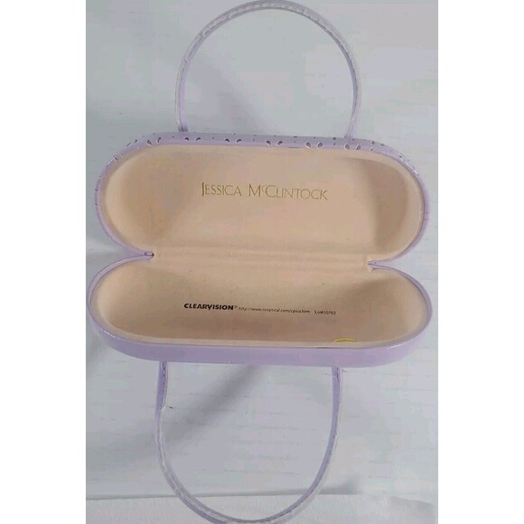 Jessica McClintock Eyeglass Case. Hard Purple‎ Floral Cute Lilac - Picture 3 of 5